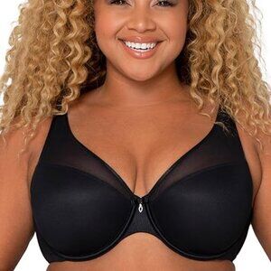 Curvy Couture Women's Sheer Mesh Plunge T-shirt Bra Style #1310 Size 44DD